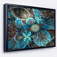 Designart - Fractal Blue Flowers