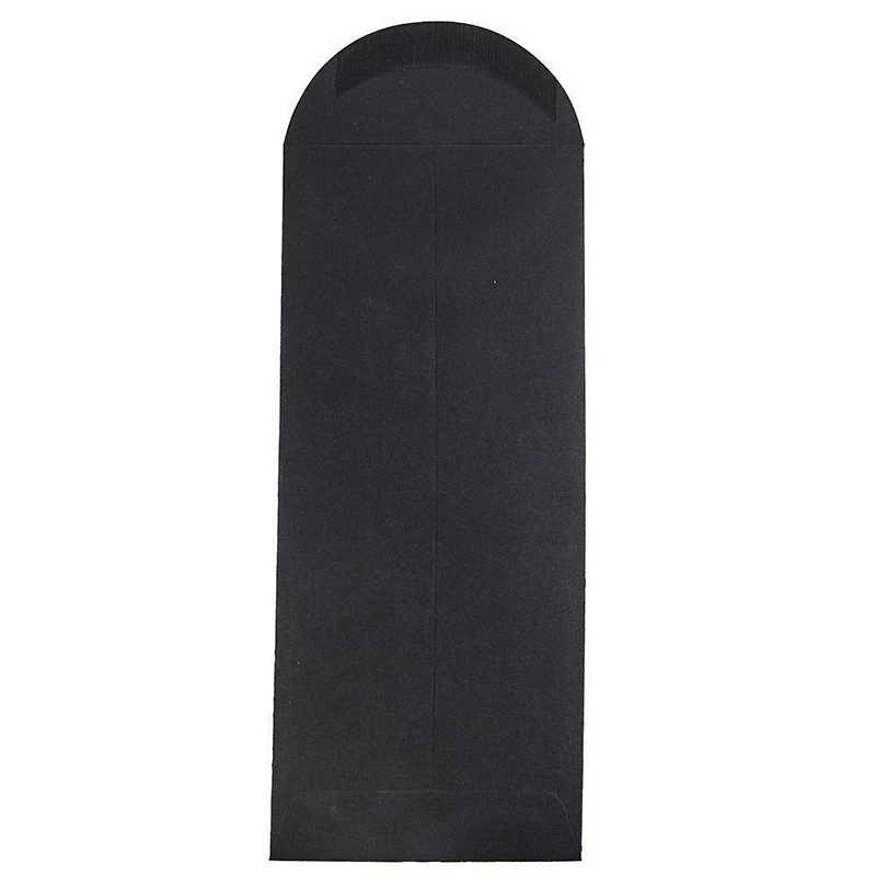 JAM Paper 4.75" x 11" Black Linen Policy Business Envelopes, 25ct.