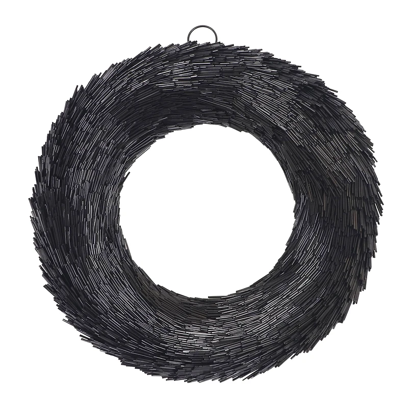 16" Black Tinsel Wreath by Ashland®