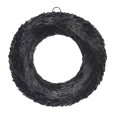 16" Black Tinsel Wreath by Ashland®