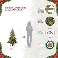 6 Pack: 4.5ft. Pre-Lit Aspen Fir Artificial Christmas Tree, Clear Lights