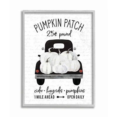 Stupell Industries Pumpkin Patch Farm Gray Framed Wall Art