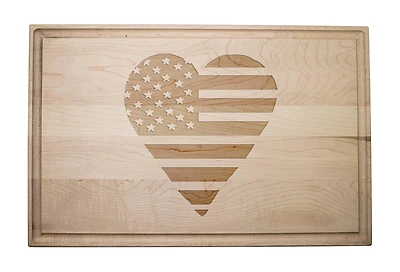 17" Heart Flag Cutting Board