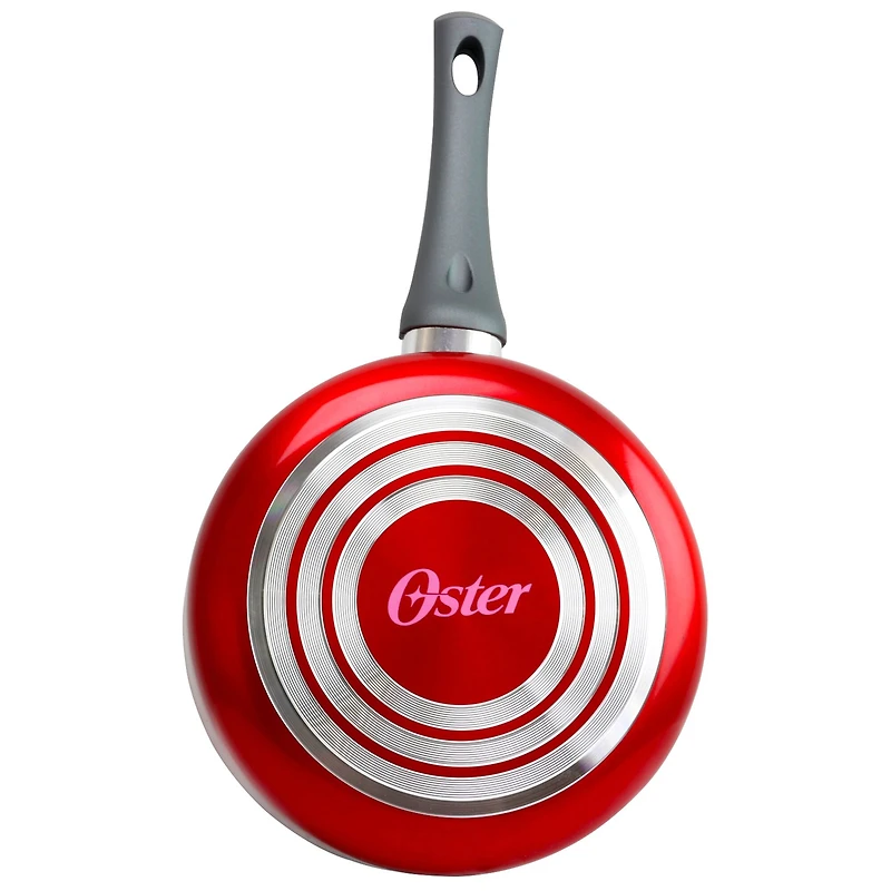 Oster Herscher 2.5qt. Red Aluminum Sauce Pan With Tempered Glass Lid