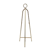 51.5" Gold Metal Adjustable Minimalistic Floor Easel with Circular Ring Top