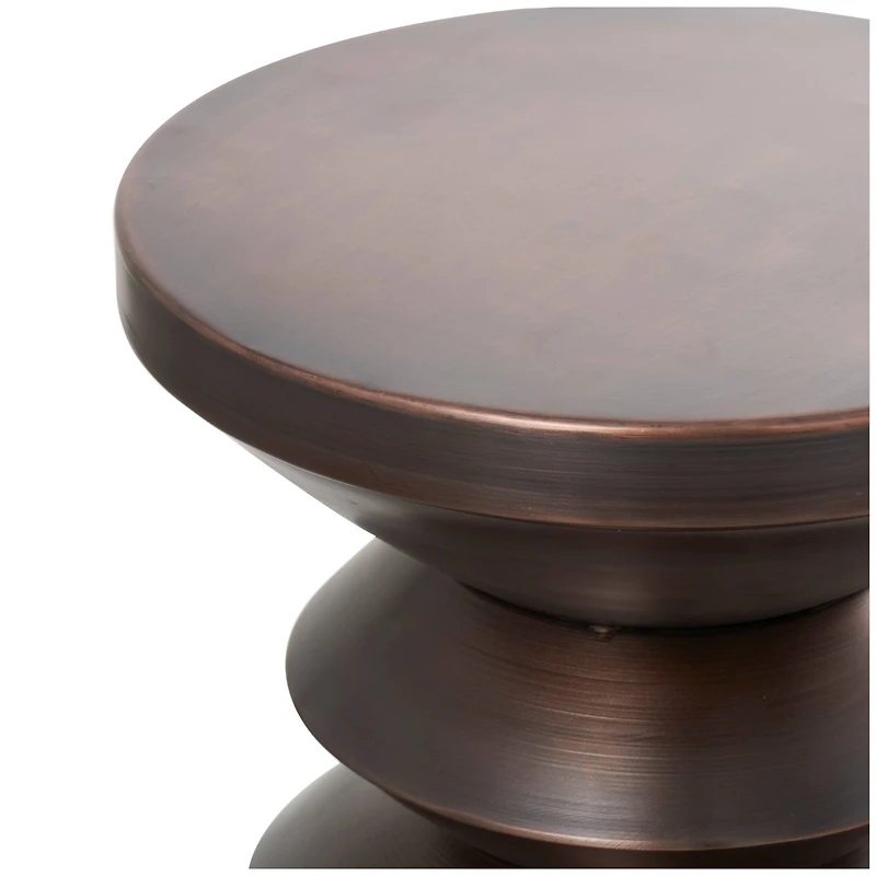 18" Copper Metal Art Deco Inspired Accent Table