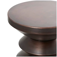 18" Copper Metal Art Deco Inspired Accent Table
