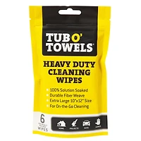 Tub O' Towels® 10" x 12" Heavy-Duty Cleaning Wipes, 6ct.