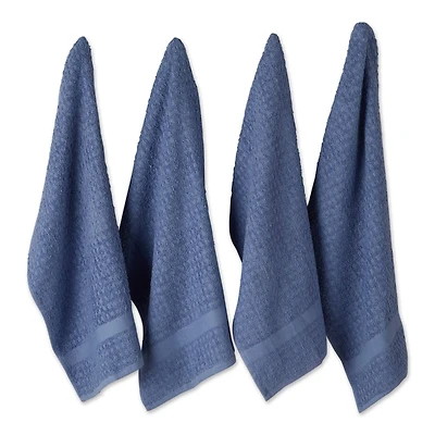 DII® Solid Vintage Stonewash Blue Waffle Terry Dish Towels, 4ct.