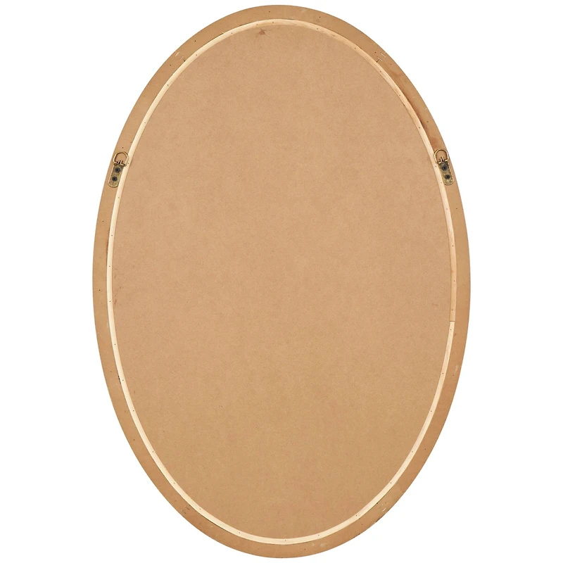 37" Brown Bohemian Framed Oval Wall Mirror