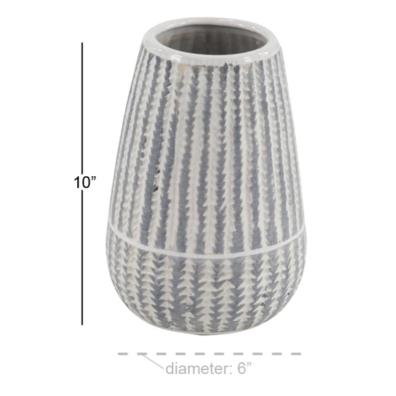 White Stoneware Farmhouse Vase