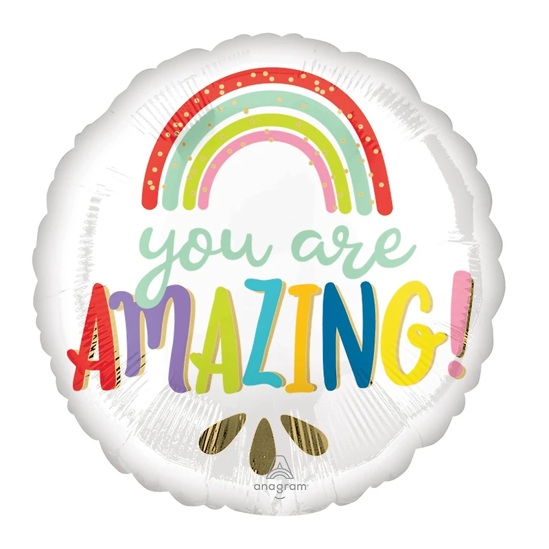17" You Are Amazing Rainbow Foil Balloon