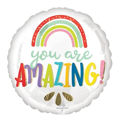 17" You Are Amazing Rainbow Foil Balloon