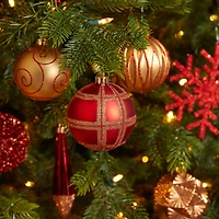 52ct. 6" Red & Gold Shatterproof Ornament Set