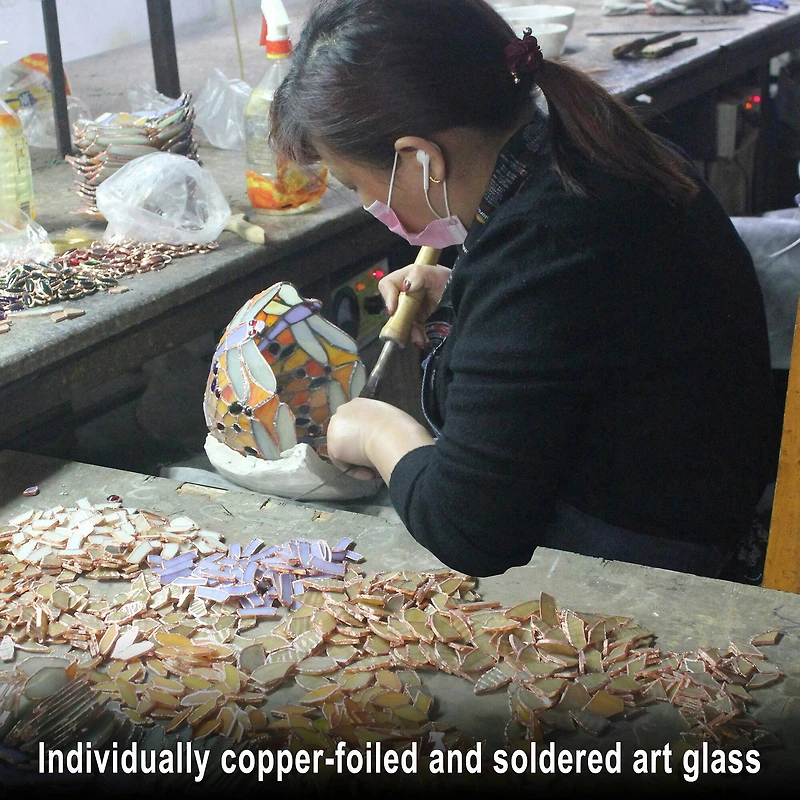 Design Toscano 25.5" Butterfly Utopia Tiffany-Style Stained Glass Window Hanging Décor