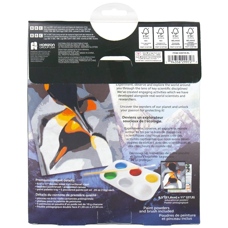 BBC Earth Canvas Board Penguin Paint by Number