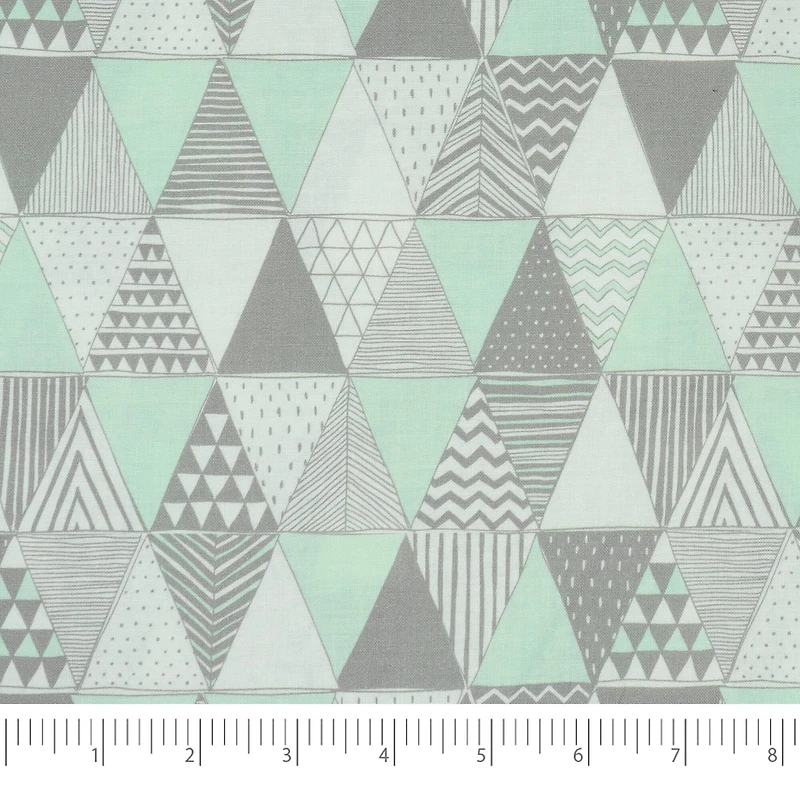 SINGER Mint Cactus Days Triangle Cotton Fabric