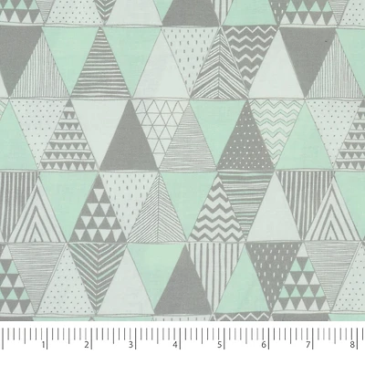 SINGER Mint Cactus Days Triangle Cotton Fabric