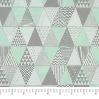 SINGER Mint Cactus Days Triangle Cotton Fabric