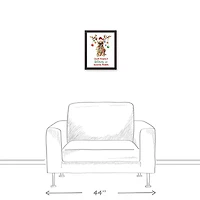 Frenchie Christmas Tree Black Framed Canvas Wall Art