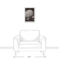 Sketched Hydrangeas White Framed Canvas