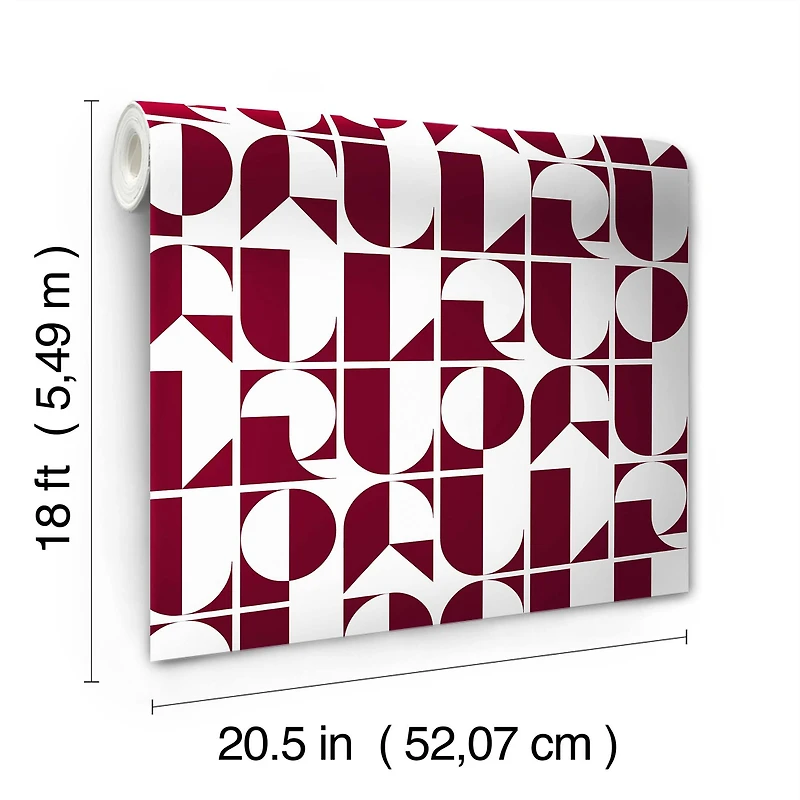 RuPaul RuDeco Oxblood Red Peel & Stick Wallpaper