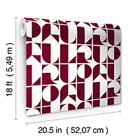 RuPaul RuDeco Oxblood Red Peel & Stick Wallpaper