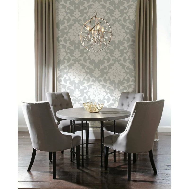 RoomMates Gray Damask Peel & Stick Wallpaper