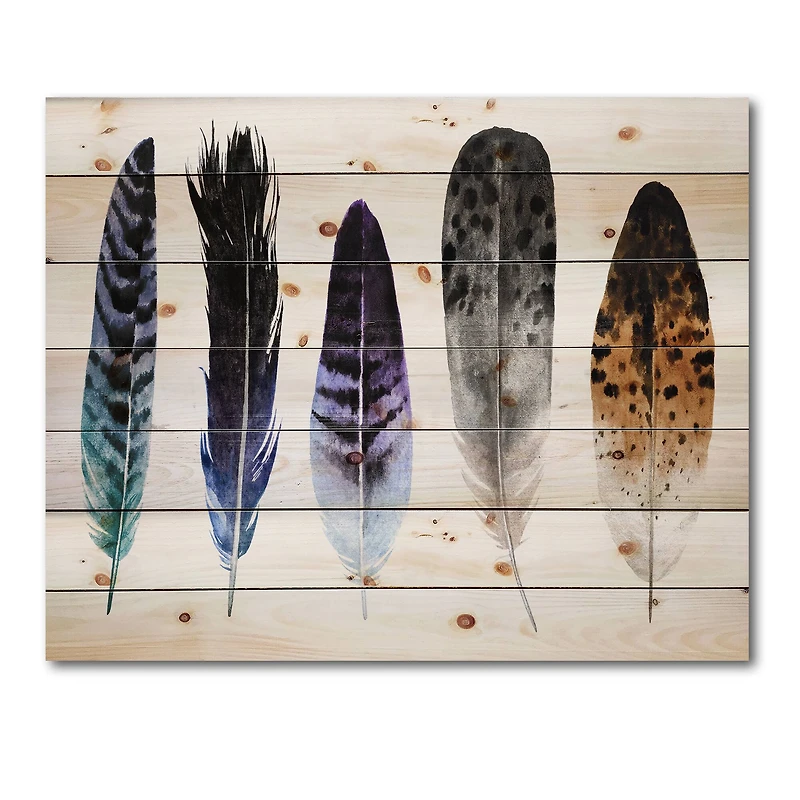 Designart - Colourful Boho Feathers II
