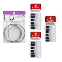SINGER® Class 15 Sewing Bobbin & Storage Rings Set, Black & White