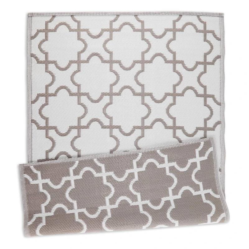 DII® Stone & White Lattice Outdoor Rug, 4ft. x 6ft.