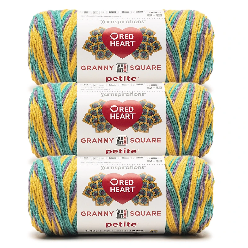 3 Pack Red Heart® All in One™ Granny Square Petite™ Yarn