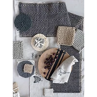 Hello Honey® 8" Black, Gray & Cream Round Cotton Crocheted Pot Holder Set