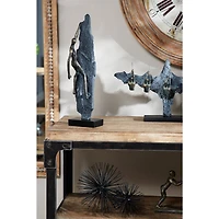 Bronze Resin Industrial Sculpture, Climbing 19" x 6" x 5"