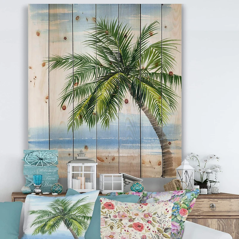 Designart - Palm Tree At The Beach Resort
