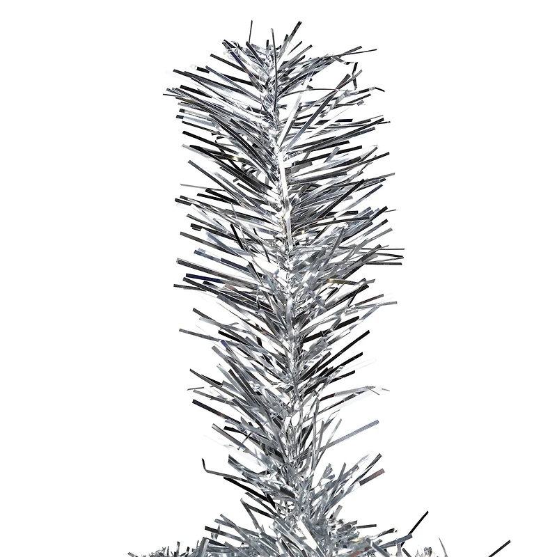 7ft. Unlit Silver Tinsel Artificial Christmas Tree