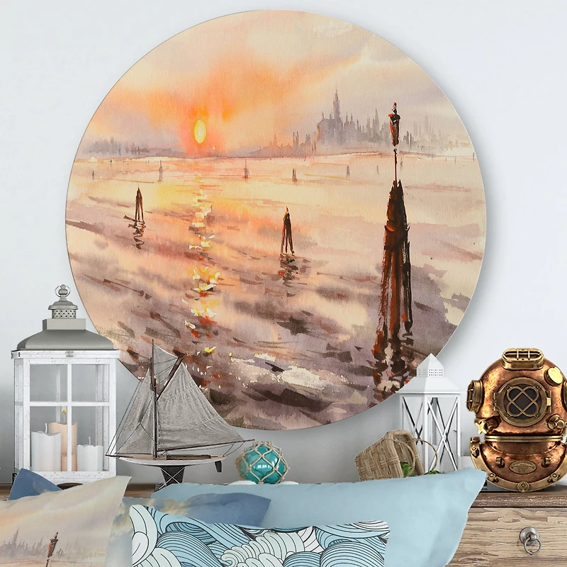 Designart - Panorama of Venice Laguna At Sunset
