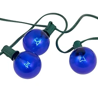 10-Count Blue G50 Globe Christmas Patio Lights- 9ft  Green Wire