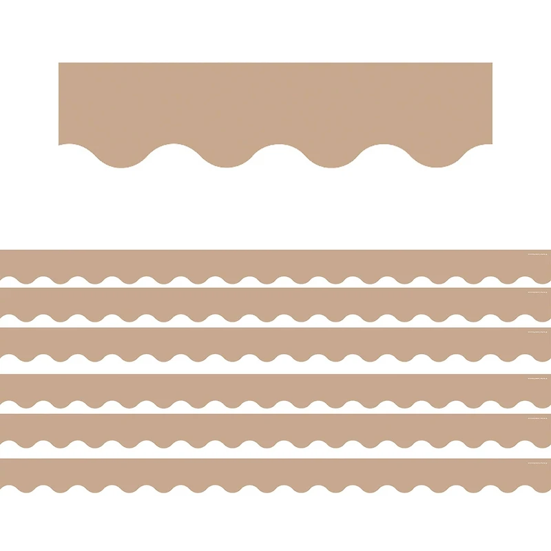 Teacher Created Resources Light Brown Scalloped Border Trim, 210ft.