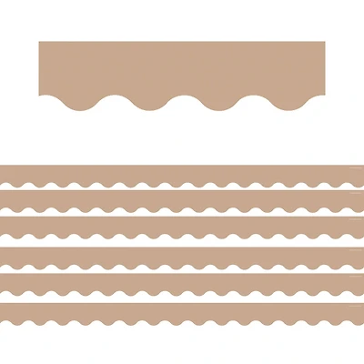 Teacher Created Resources Light Brown Scalloped Border Trim, 210ft.