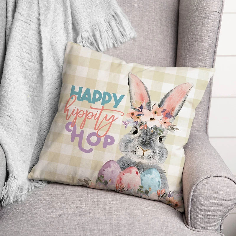 Happy Hippity Hop 18" x 18" Indoor / Outdoor Pillow