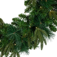 2.5ft. Pre-Lit Mixed Rosemary Emerald Angel Pine Artificial Christmas Wreath