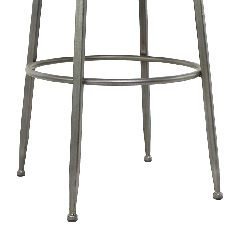 30" Gray Metal Industrial Counter Stool