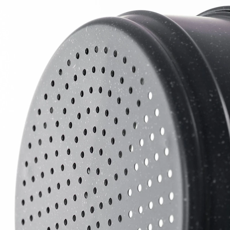 Gibson Home® Leighton 3-Piece 8.5qt. Black Nonstick Steel Pasta Pot with Steamer