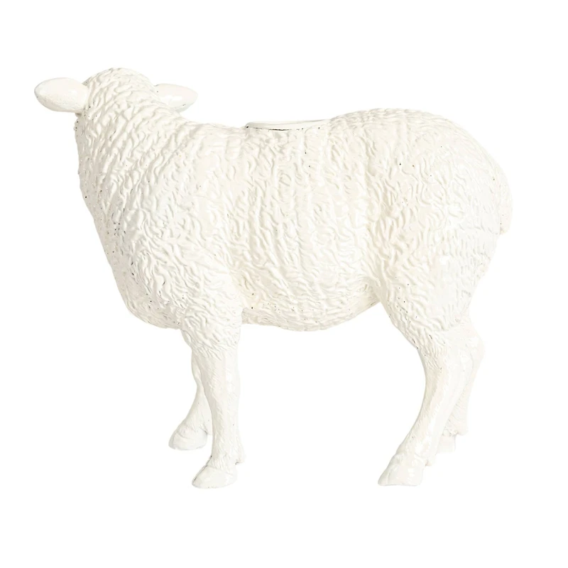 Hello Honey® 6.75" Long White Pastoral Elegance Sheep Taper Candle Holder