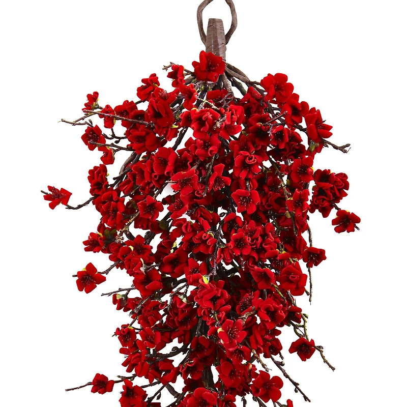 28” Red Plum Blossom Teardrop Swag