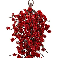 28” Red Plum Blossom Teardrop Swag