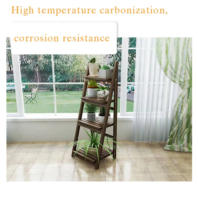 NEX™ 44" Brown 4 Tier Foldable Multifunction Plant Shelf Storage Rack