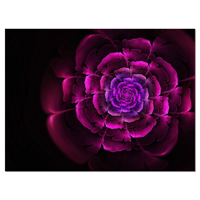 Designart - Fractal Purple Rose in Dark