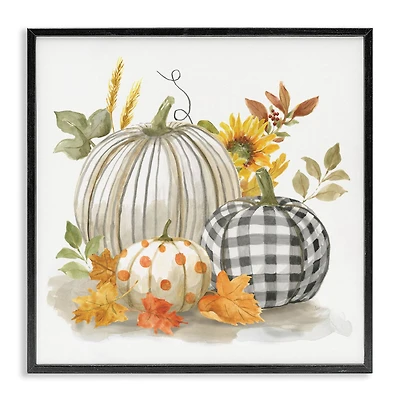 Stupell Industries Patterned Pumpkins Autumn Harvest Framed Giclee Art